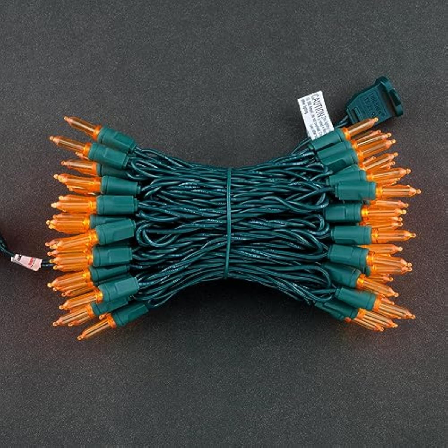 100 Orange One-Piece T5 Led Christmas Lights, 33 Ft High Waterproof Ul Certified Green Wire String Lights (Orange)