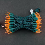 100 Orange One-Piece T5 Led Christmas Lights, 33 Ft High Waterproof Ul Certified Green Wire String Lights (Orange)