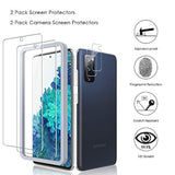 [4 Pack] 2 Pack Tempered Glass Screen Protector + 2 Pack Camera Lens Protector For Samsung Galaxy S20 Fe 5G / Galaxy S20 Fan Edition (6.5-Inch), 9H Hardness Scratch-Resistant