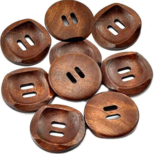 50Pcs/Pack Wood Buttons Natural Horn Shape 2 Hole Scrapbooking Sewing