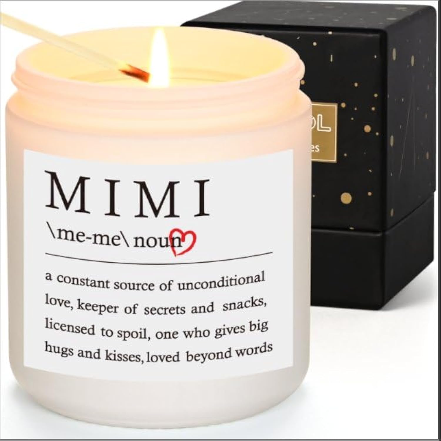 Mimi Gifts - Lavender Scented Candle, Grandma Christmas & Birthday Gift (7 Oz, White)