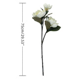 3Pcs Artificial Magnolia Flowers - 29.5" Long White Magnolia Stem Flower, Faux Wedding Flower Bouquet Vase Floral Arrangement For Table Centerpiece Wedding Holidays Party Home Decor