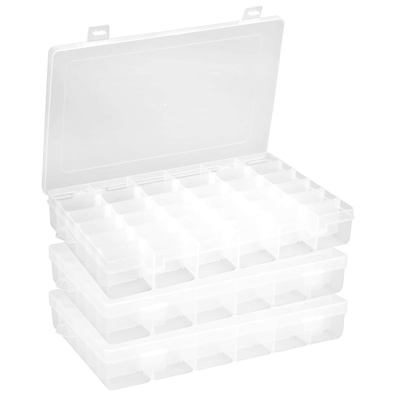 3 Pack 36 Compartments Clear Plastic Craft Storage Organizer Small Par