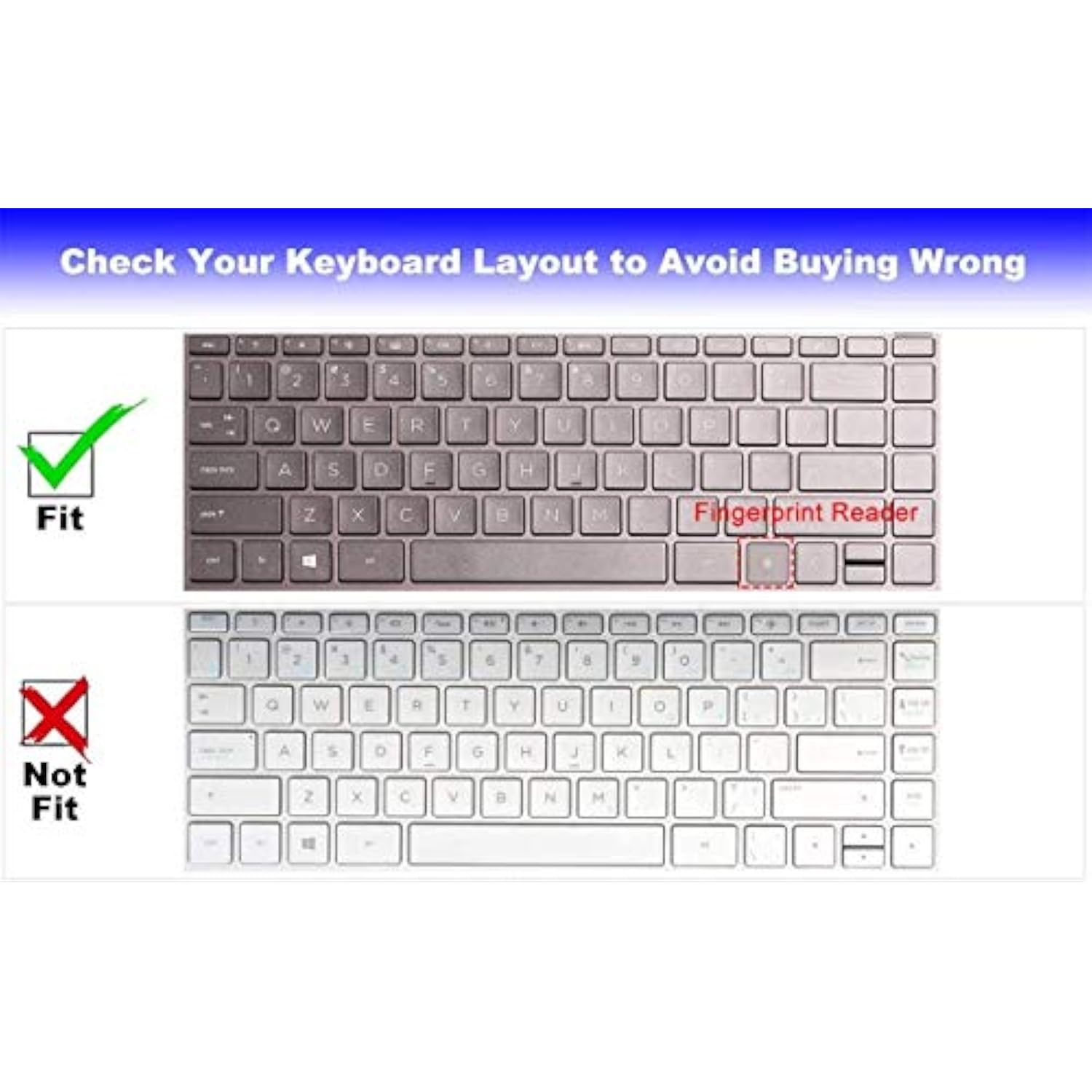 Keyboard Cover for HP Envy 13t-ba 13-bd 13z-ay, HP Envy 14 14-EB, HP Envy x360