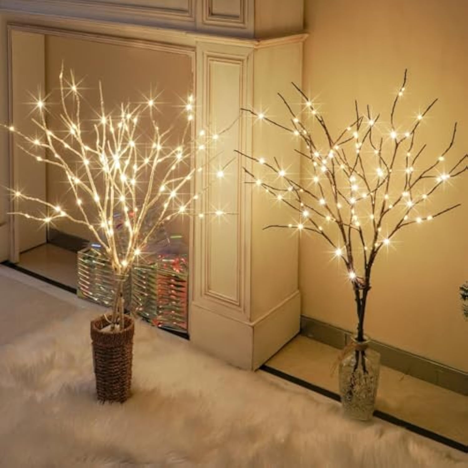 Lighted Branches For Vases Prelit Branches 33In 100 Led Fairy Lights Battery Operated Lighted Twigs Branches For Xmas Ch