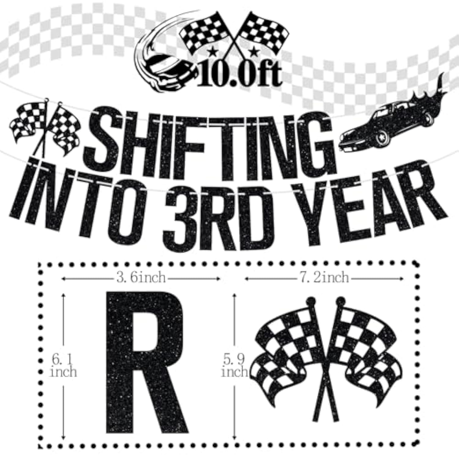 Shifting Into 3Rd Year Banner For Boy Girl, Racing Car Theme Birthday Party Decorations For 3 Years Old, Happy 3Rd Birthday Party Decorations Supplies