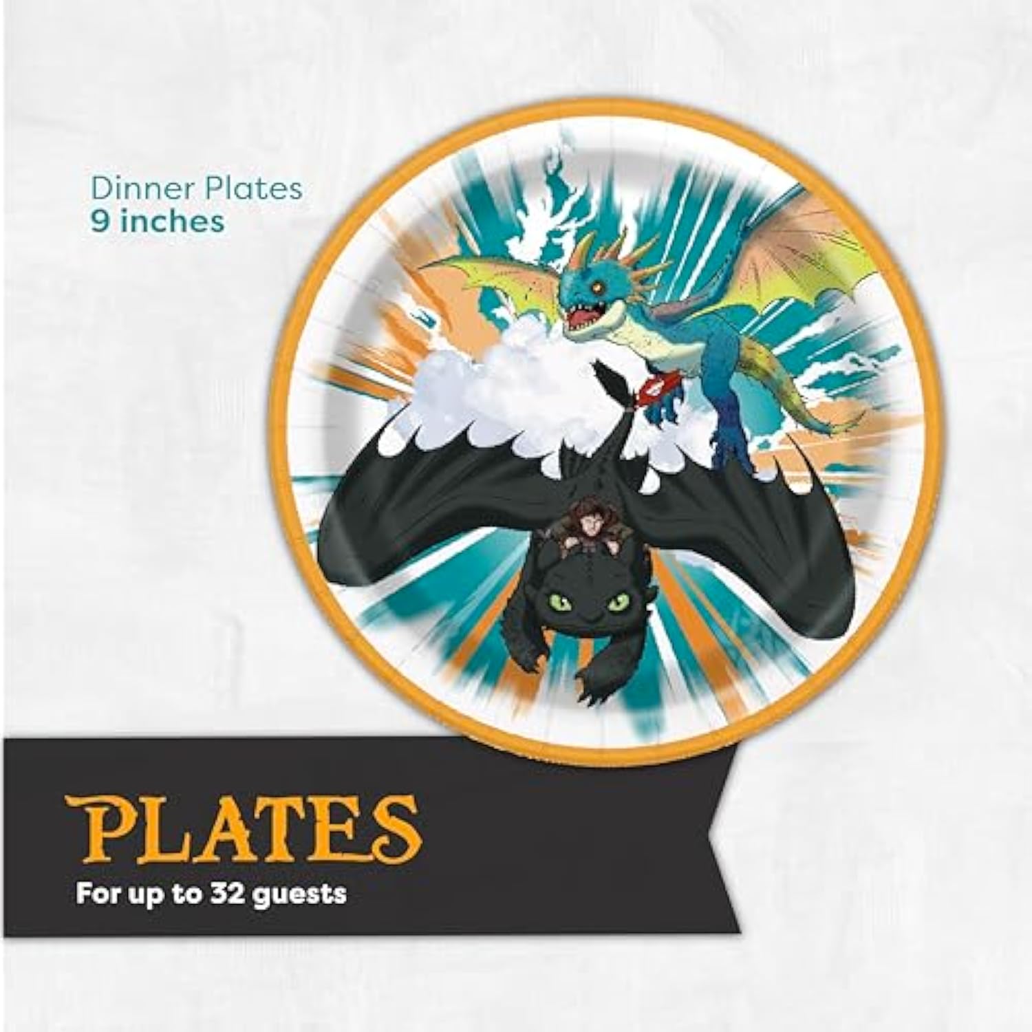 Unique How To Train Your Dragon Plates and Napkins for 32 | How to Train Your Dragon Party Supplies and Decorations | Officially Licensed