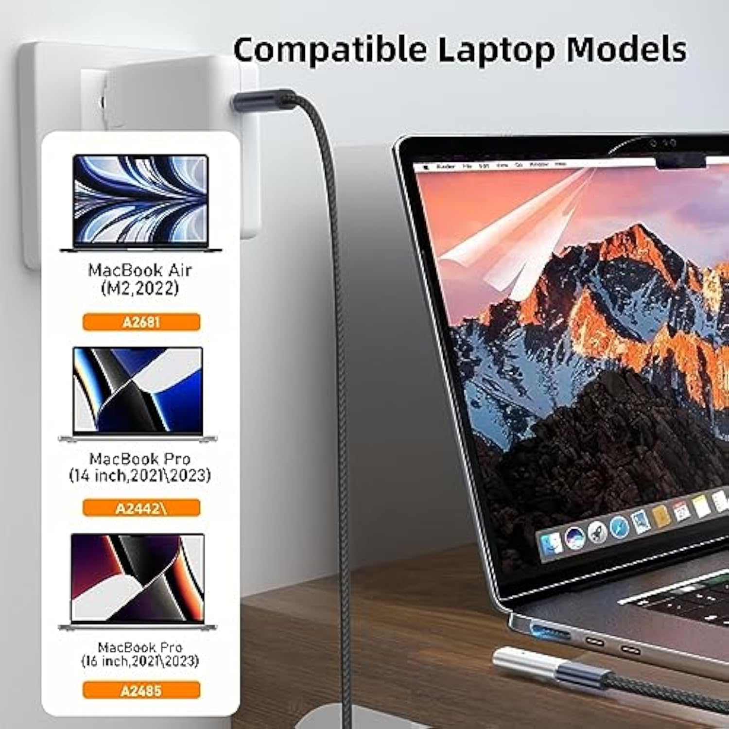 Usb C To Magnetic 3 140W Charging Adapter Mag-Safe Compatible With Macbook Pro