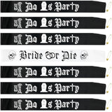 7 Pcs Bride Or Die Bachelorette Party Decorations, White Bride Or Die Sash And Black Till Death Do Us Sashes For Hen Party Bridal Shower Wedding Engagement Halloween Bachelorette Supplies