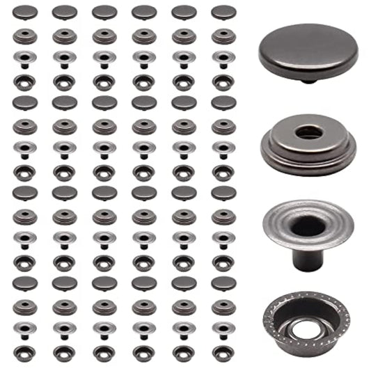 50 Sets Snap Fasteners Kit, 15Mm Heavy Duty Metal Snaps Buttons Press