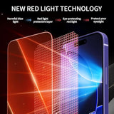 2 Pack Screen Protector For Iphone 16 Pro [6.3 Inch] With Installation Frame, New Red Light 9H Tempered Glass Screen Protector Upgraded Protection, Anti-Blue Light