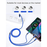 Multi Charging Cable 10Ft, Long Nylon Braided Universal 3 In 1 Multi Charger C