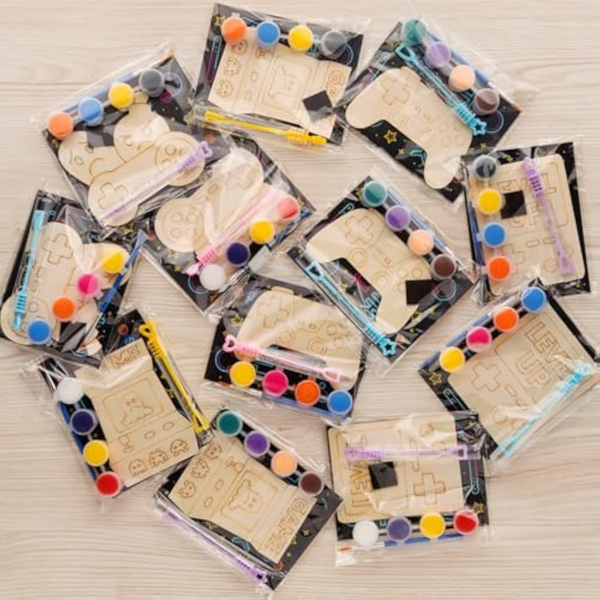 Video Game Party Favors - 12 Pcs Gamer Birthday Party Supplies - Gaming Bubbles & Paint Crafts - Game On Birthday Decorations Goodie Bags Gifts Prizes For Kids Boys Girls Toddler