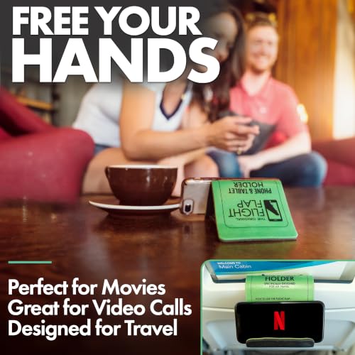 Airplane Phone Holder, Flexible Cell Phone Holder, Folding Cellphone Stand for Desk, Bed, Office, Treadmill - Airplane Gadgets for Long Travel