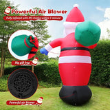 6 Ft Christmas Inflatable Santa Claus Outdoor Decorations, Blow Up Santa Claus With Gift Bag, Large Xmas Santa Carrying