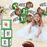 45Pcs First Year Down Balloons First Birthday Football Balloons Football Latex Balloon First Year Down Birthday Party Decorations Football Party Balloon Sports Balloon