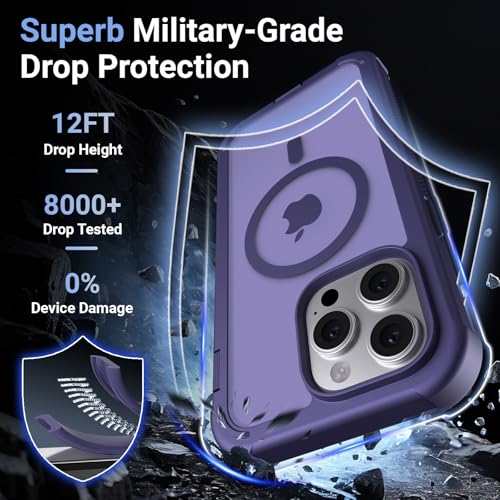 Magnetic for iPhone 14 Pro Max Case,[Screen Protector] [Compatible with MagSafe][Military Grade Drop Protection][Heavy Duty Protection]2-Layer