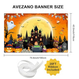 Happy Halloween Trick or Treat Banner 6x3.6ft Orange Outdoor Kids Party Decor