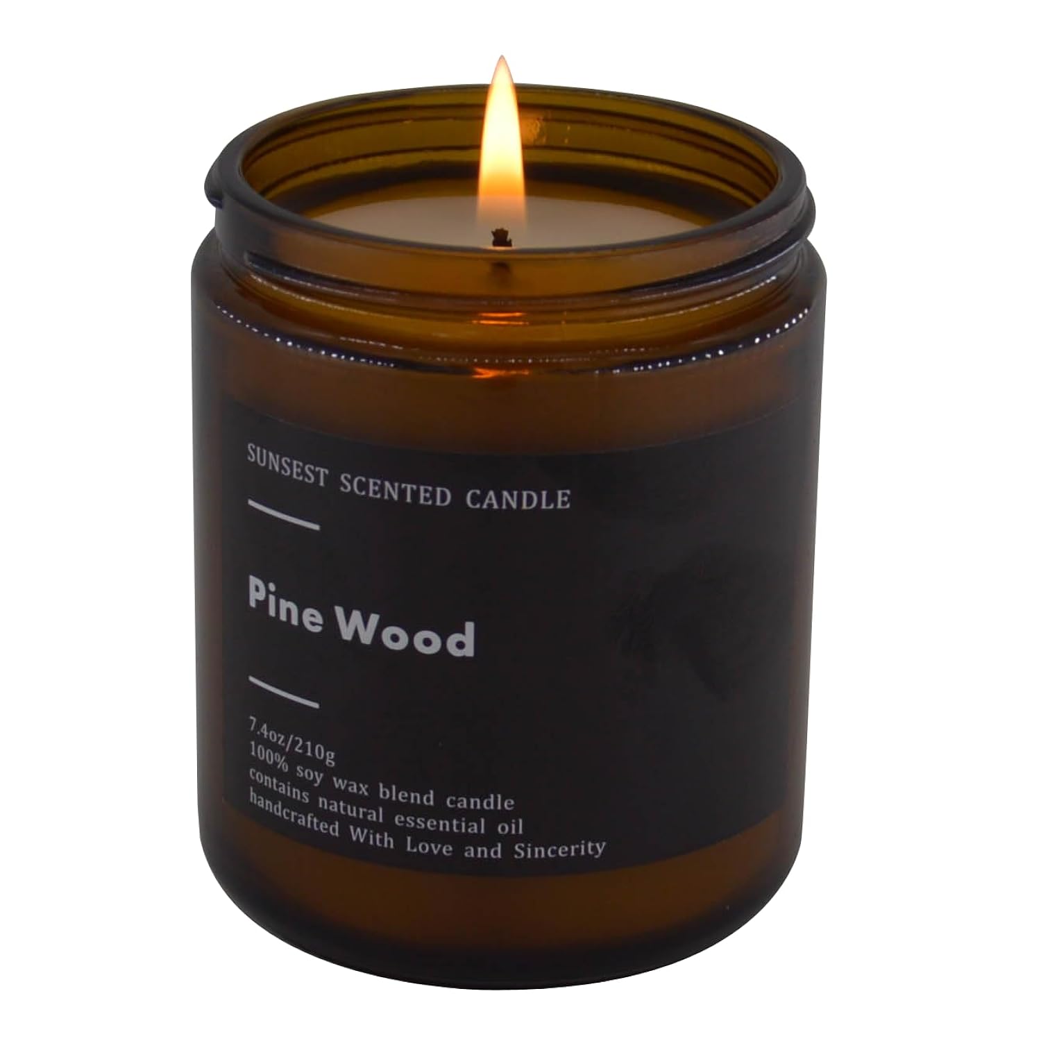 Scented Candle, Gifts For Women And Men, Pine Wood, Natural Soy Wax, Long Lasting, Stress Relief