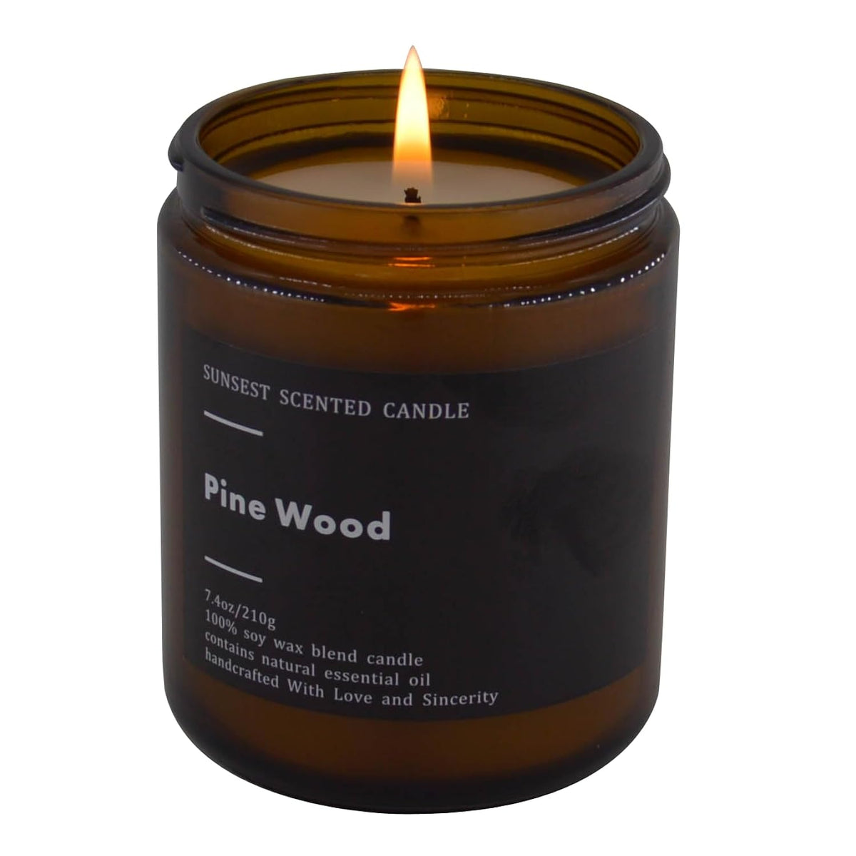 Scented Candle, Gifts For Women And Men, Pine Wood, Natural Soy Wax, Long Lasting, Stress Relief