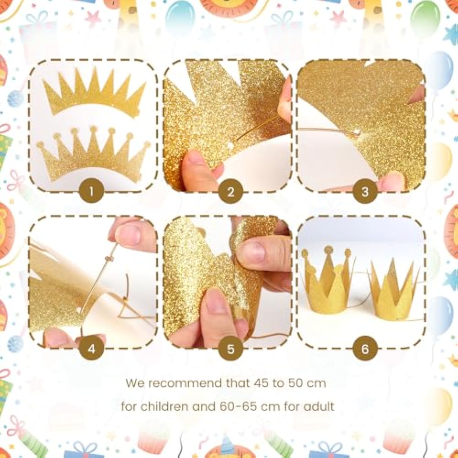 Mini Gold Paper Crowns For Kids, Bulk Royal Tiara Party Hats, Prince And Princess Birthday Costume Headband For Themed Party Favor Classroom Celebrations Diy Craft Accessories