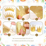 Mini Gold Paper Crowns For Kids, Bulk Royal Tiara Party Hats, Prince And Princess Birthday Costume Headband For Themed Party Favor Classroom Celebrations Diy Craft Accessories