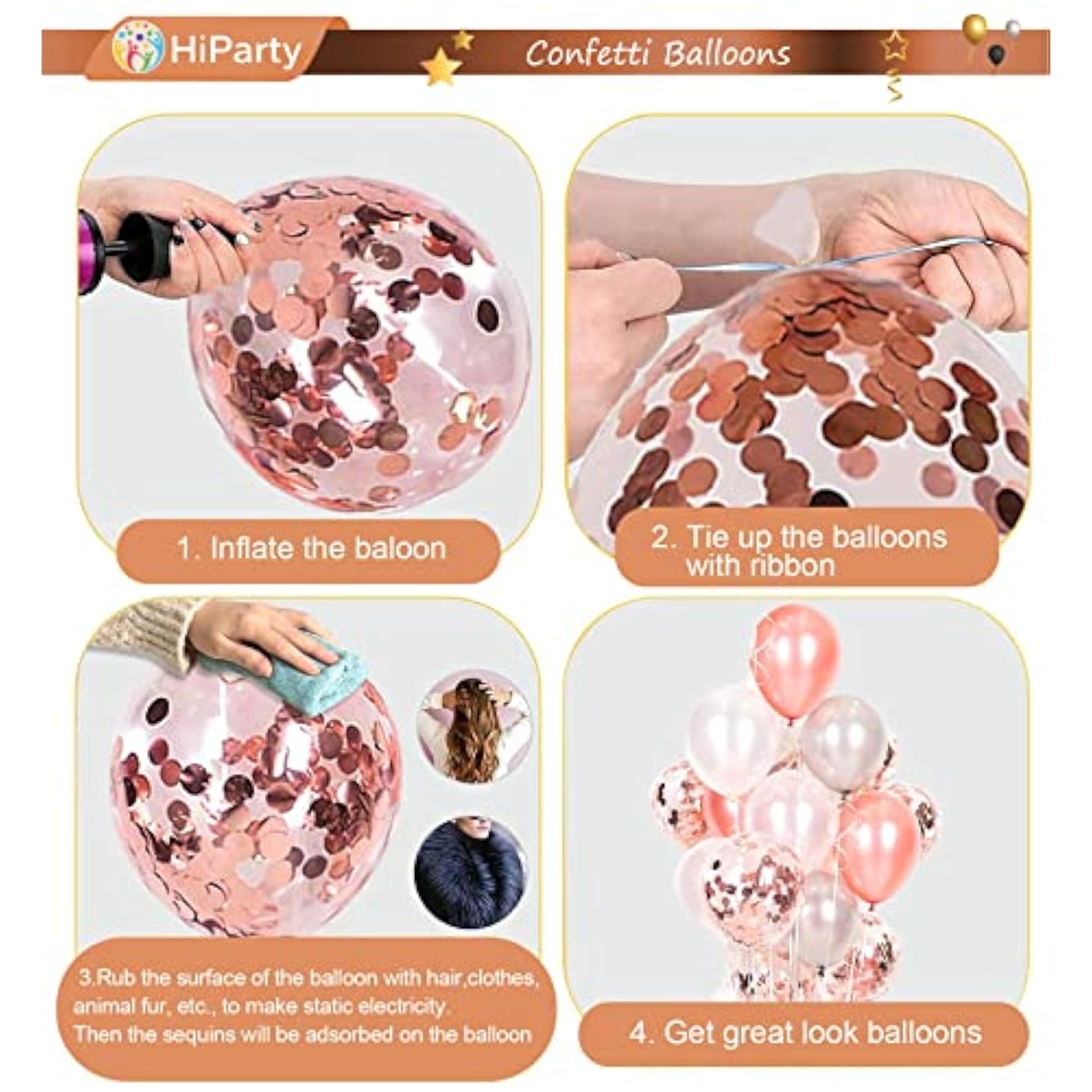 30Pcs Pink Rose Gold Birthday Decorations, 3D Mylar Foil Happy Birthday Banner And Confetti Latex Balloons, Ecofriendly Party Decorations Supplies For Kids Girls Women Birth Party Favors