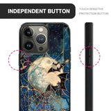 Compatible With Iphone 16 Pro Case,Stained Glass Bats Spooky Moon For Men Woman,Soft Silicone Shock-Proof And Skid-Proof For Protective Case For Iphone 16 Pro