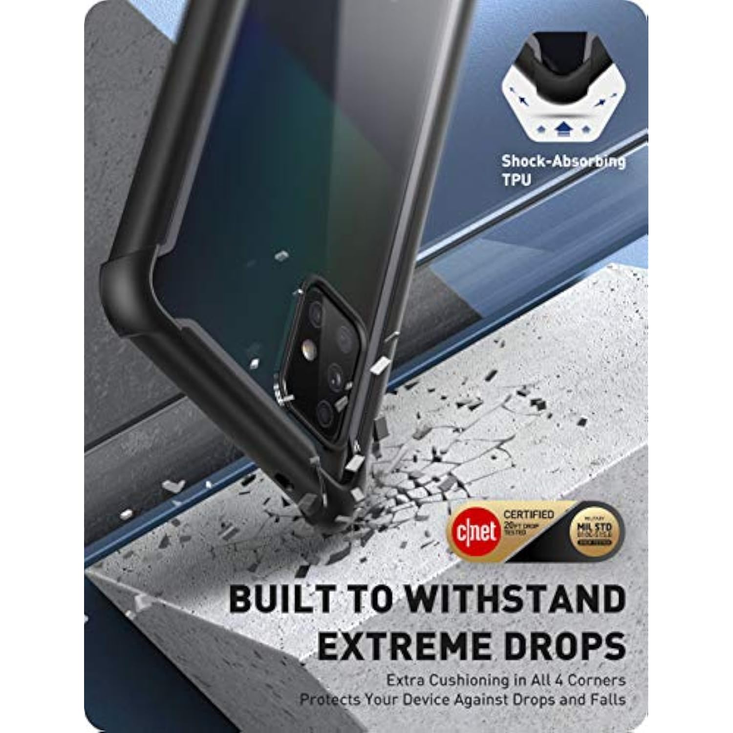 i-Blason Ares Case for Samsung Galaxy A71 5G Case [ Not for Galaxy A71 4G Version & A71 5G UW Version], Dual Layer Rugged Clear Bumper Case with Built-in Screen Protector (Black)