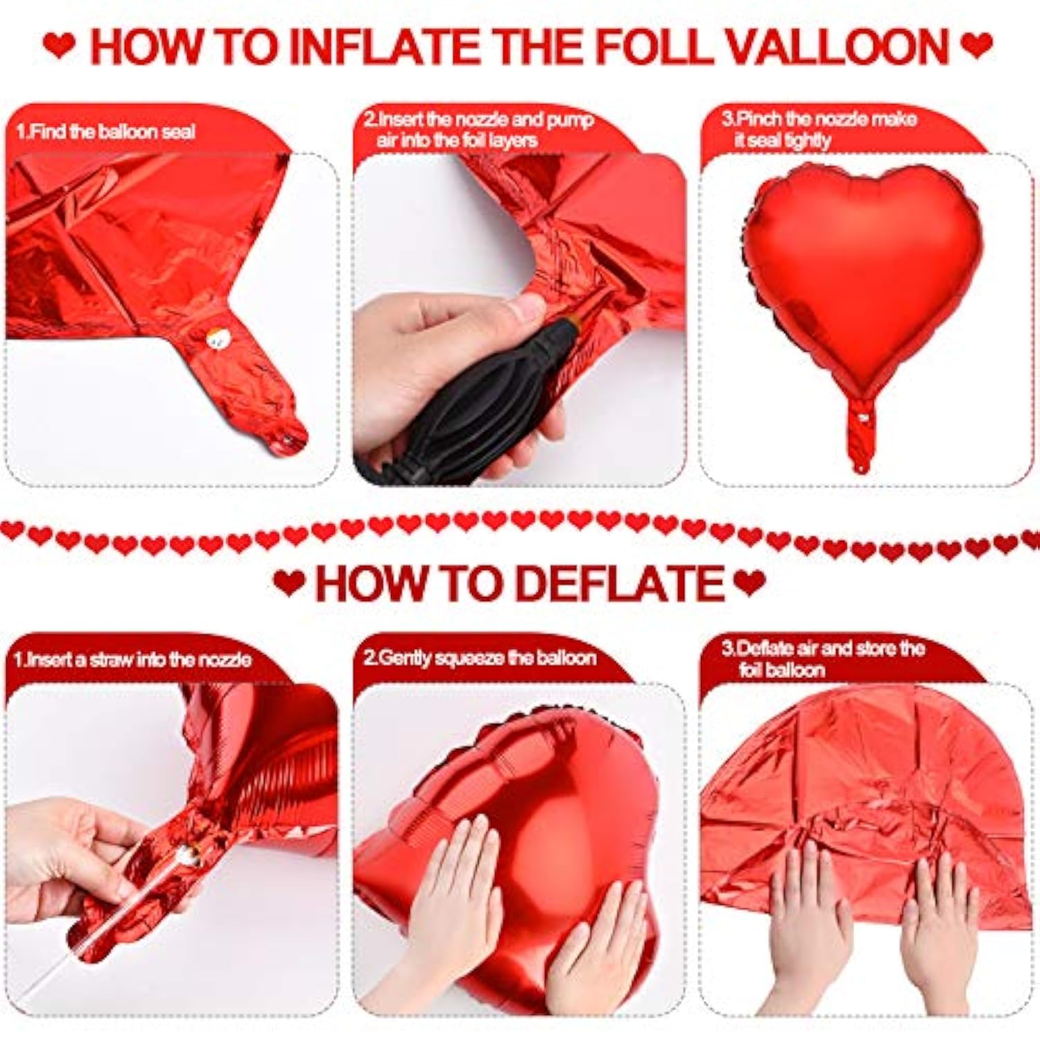 24 Pcs Valentine'S Day Balloons 18 Inch Heart Foil Love Valentine Balloons Pink Red Heart Romantic Gifts For Valentines Day Marriage Wedding Bridal Shower Engagement Party Decor