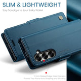 Designed For Samsung Galaxy Z Fold 7 Case (2025),Pu Leather Wallet Flip Folio Case With Card Holder Rfid Blocking Kickstand Shockproof Phone Cover For Samsung Galaxy Z Fold 7 5G (Blue)