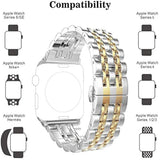 Bands Replacement For Apple Watch 38Mm Series 3 2 1 40Mm Series 6 5 4 Se 41Mm Series 7 8 9, Stainless Steel Iwatch Iphone Watch Bracelet 2 Tones For Men Women(38Mm/40Mm/41Mm, Silver/Gold)