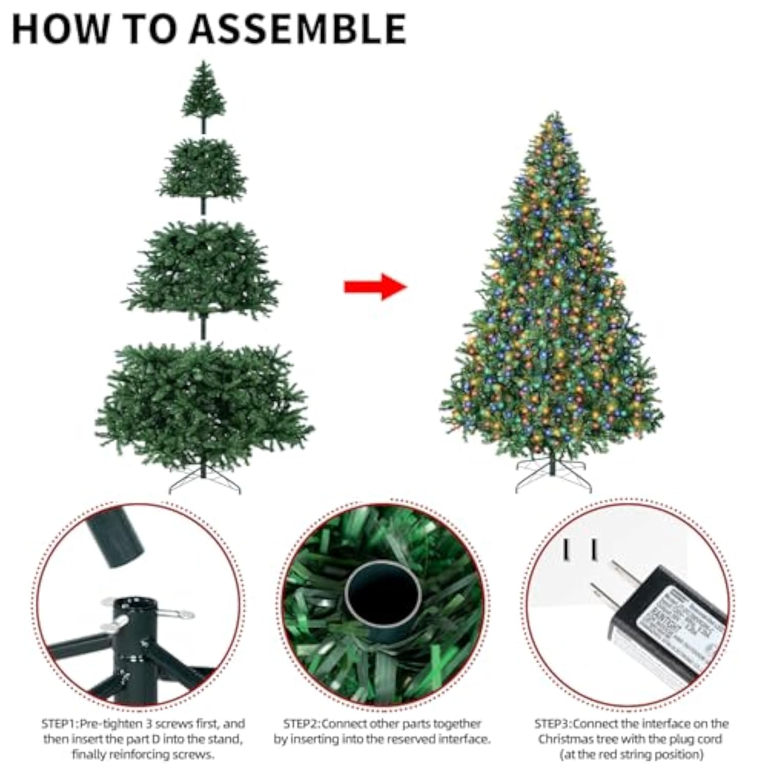 8Ft Prelit Christmas Spruce Artificial Tree With Led Lights, Lighted Christmas Tree?Hinged Full Xmas Tree For Home Party Decoration,750 Led Lights,2168 Branch Tips, Metal Hinges & Foldable Base.