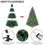 8Ft Prelit Christmas Spruce Artificial Tree With Led Lights, Lighted Christmas Tree?Hinged Full Xmas Tree For Home Party Decoration,750 Led Lights,2168 Branch Tips, Metal Hinges & Foldable Base.