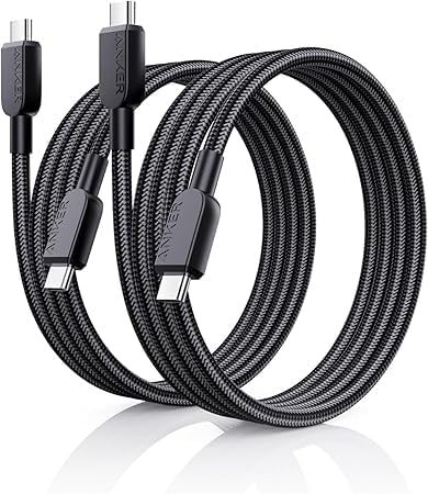2 Pack 6FT USB C to USB C Cable 240W Fast Charging Cord Black