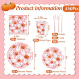 Halloween Tableware Set Ghost Pumpkin Disposable Plates Napkins Cups Cutlery Serves 25