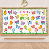 36 Pcs Spring Flower Cutouts Springtime Bloom Floral Cutouts For Spring Classroom Bulletin Board School Tea Party Decoration Diy Art Craft (Flower)