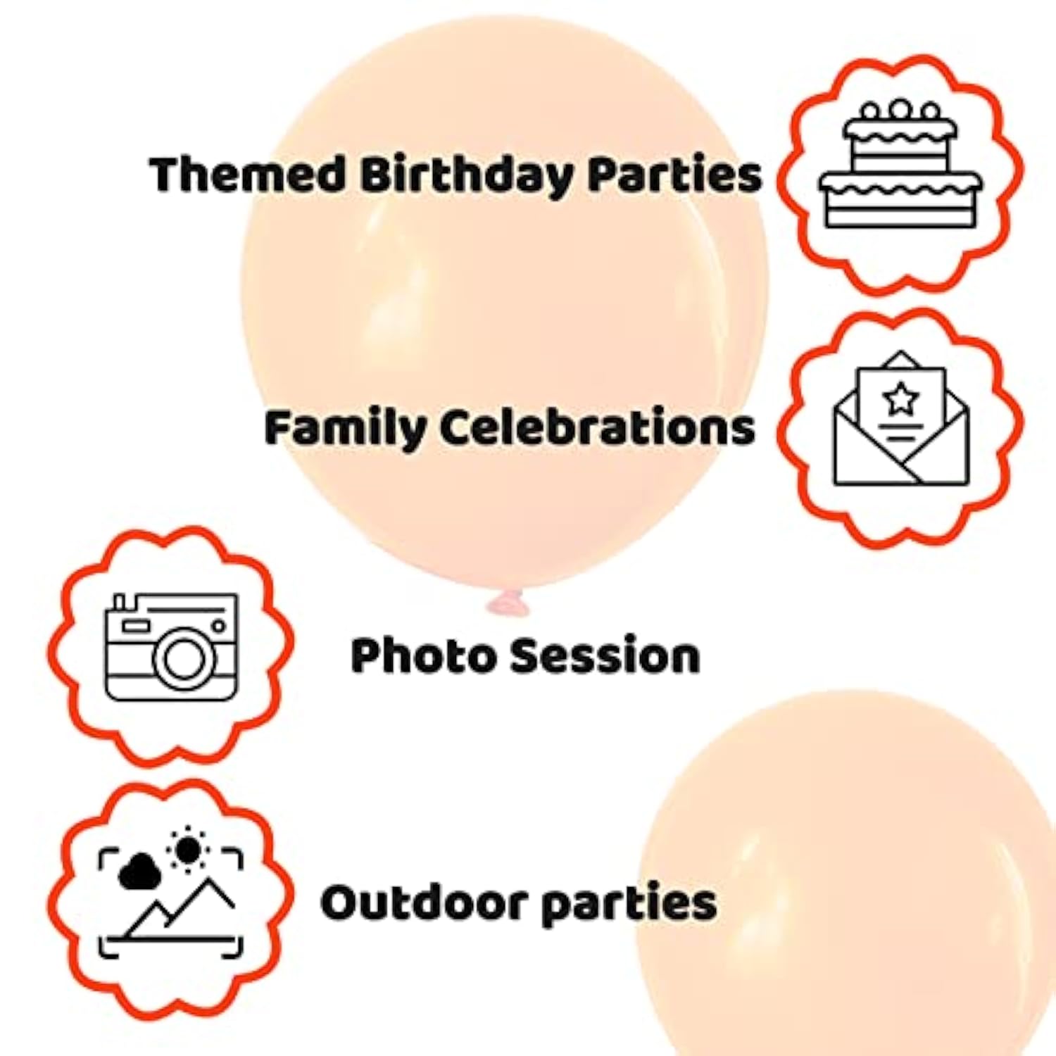 110pcs Orange Latex Balloons 12 Inch with Ribbons Birthday Baby Shower Wedding Party Decor