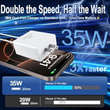 Iphone 17 Pro Max Charger Fast Charging,[2-Pack] 35W Dual Port Usb C Fast Charger Block&Extra Long 10Ft 60W Usb C To C Cable Pd Quick Adapter 3.0 For Apple Iphone 17 Pro Max/17 Air/17 Plus/16/16E/15