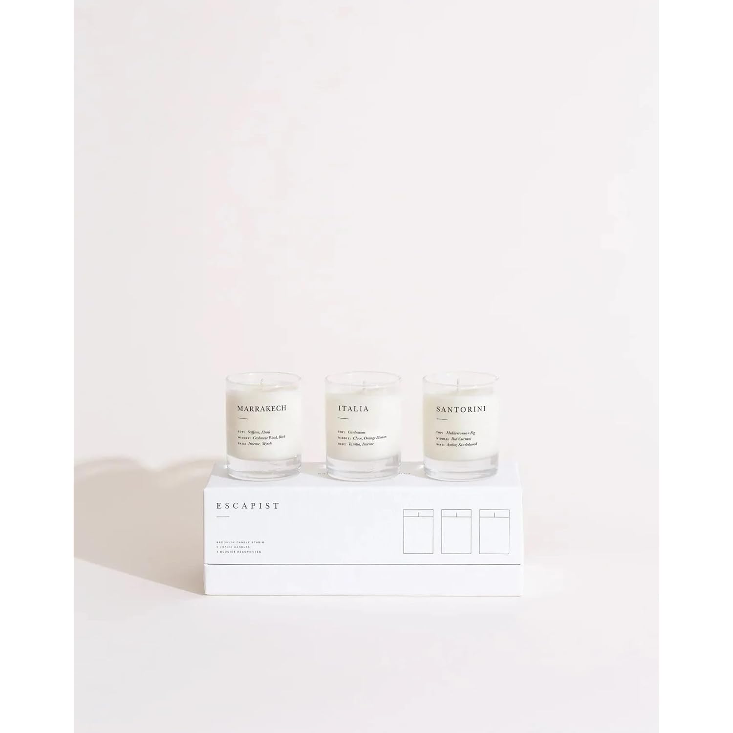 Mini Candle Gift Set – Set Of 3 Hand-Poured 3 Oz Soy Votive Candles (Earthy + Warm Santorini/Italia/Marrakech) –Clean 20 Hr Each, Lead-Free Wicks, Luxury Textured Gift Box
