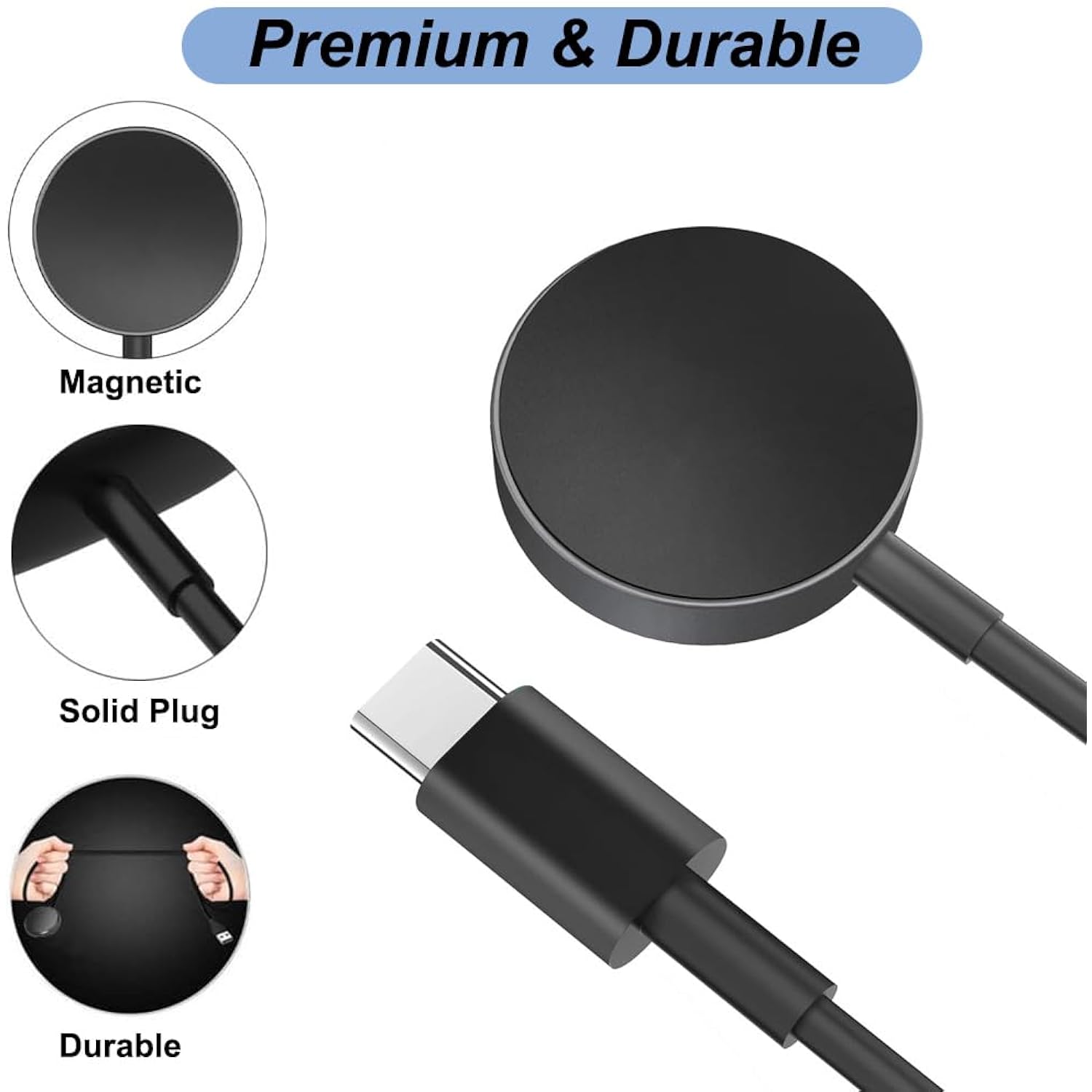 Charger For Samsung Galaxy Watch 6/6 Classic/5/5 Pro/4/4 Classic/3/Active 2/Active, Replacement Smart Watch Charging Cable (Usb Type C)