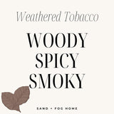 Scented Candle - Weathered Tobacco – Additional Scents And Sizes – 100% Cotton Lead-Free Wick - Luxury Air Freshening Jar Candles - Perfect Home Decor – 16Oz