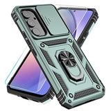 Phone Case For Samsung Galaxy A54 5G Case With Hd Screen Protector & Slide Camera Cover & Kickstand, Samsung A54 5G Case [Military-Grade] Phone Case For Samsung Galaxy A54 5G (Green)