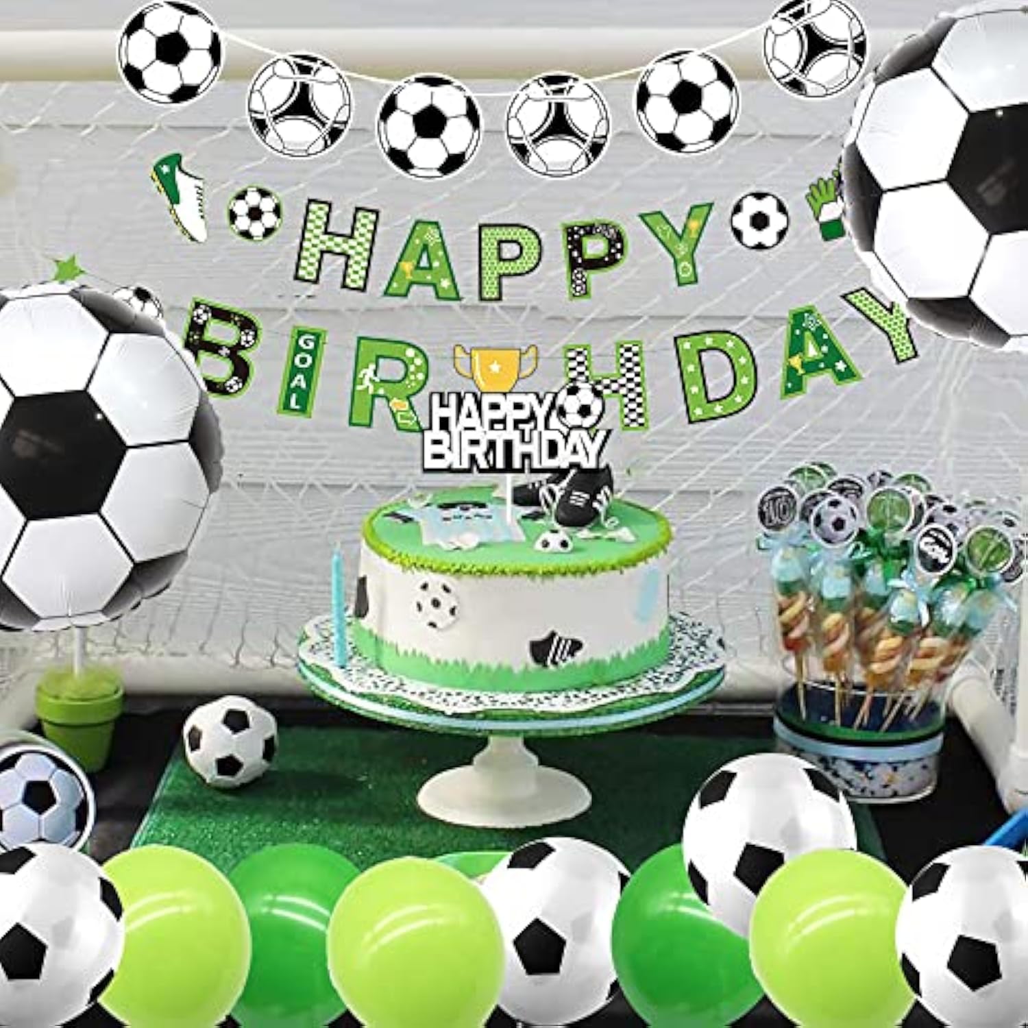 Soccer Happy Birthday Banner & Balloons - Men'S & Boys' Sports & Football Theme Party Supplies