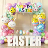 169 Pcs Easter Balloon Arch Kit Pastel Balloon Arch With Bunny Easter Egg Chick Foil Balloons For Easter Party Supplies Spring Birthday Baby Shower Decorations