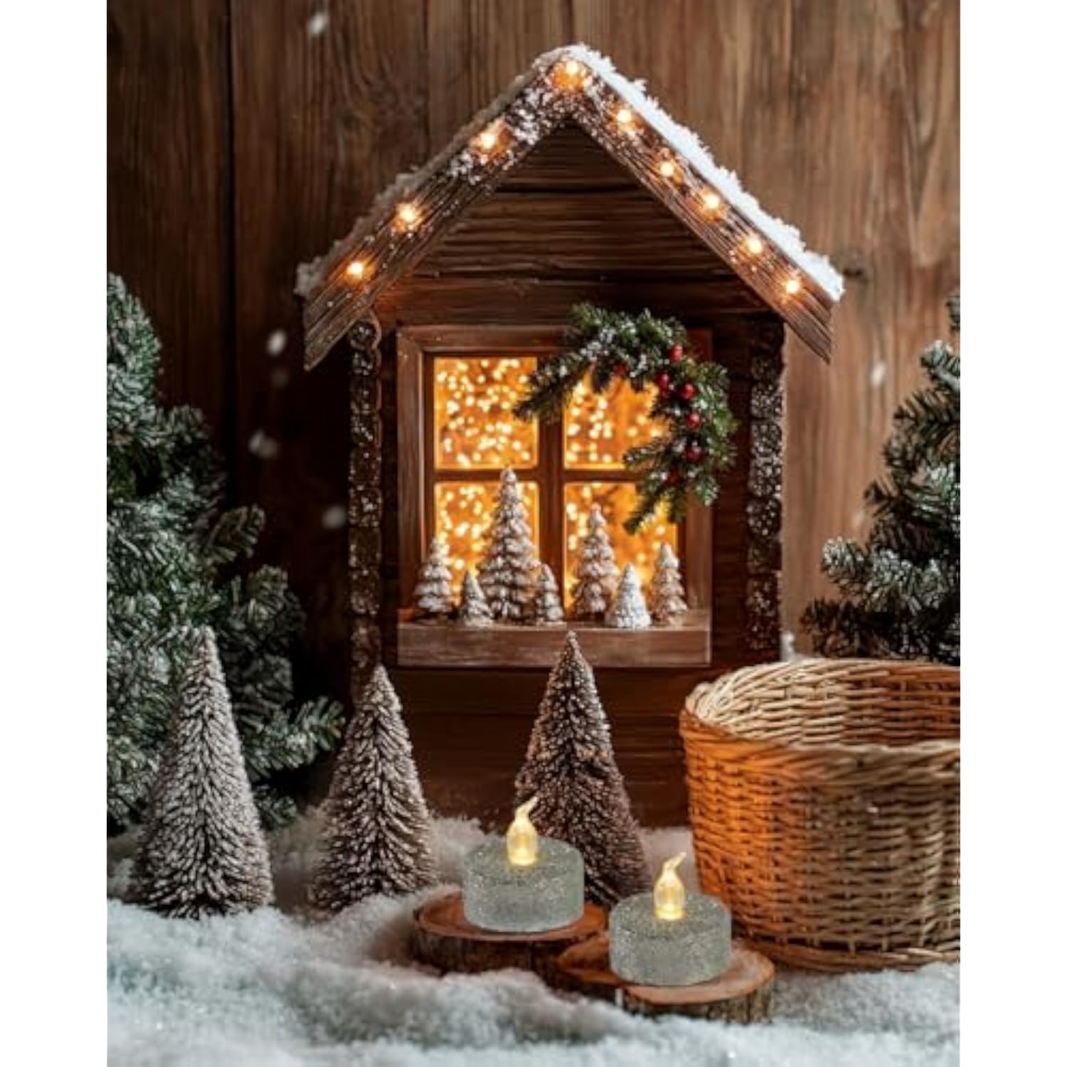 Silver Tea Lights With Timer, Glitter Battery Operated Tealights For Event, Christmas Decorations,Anniversary,Wedding, Built-In 6 Hours,12 Pack