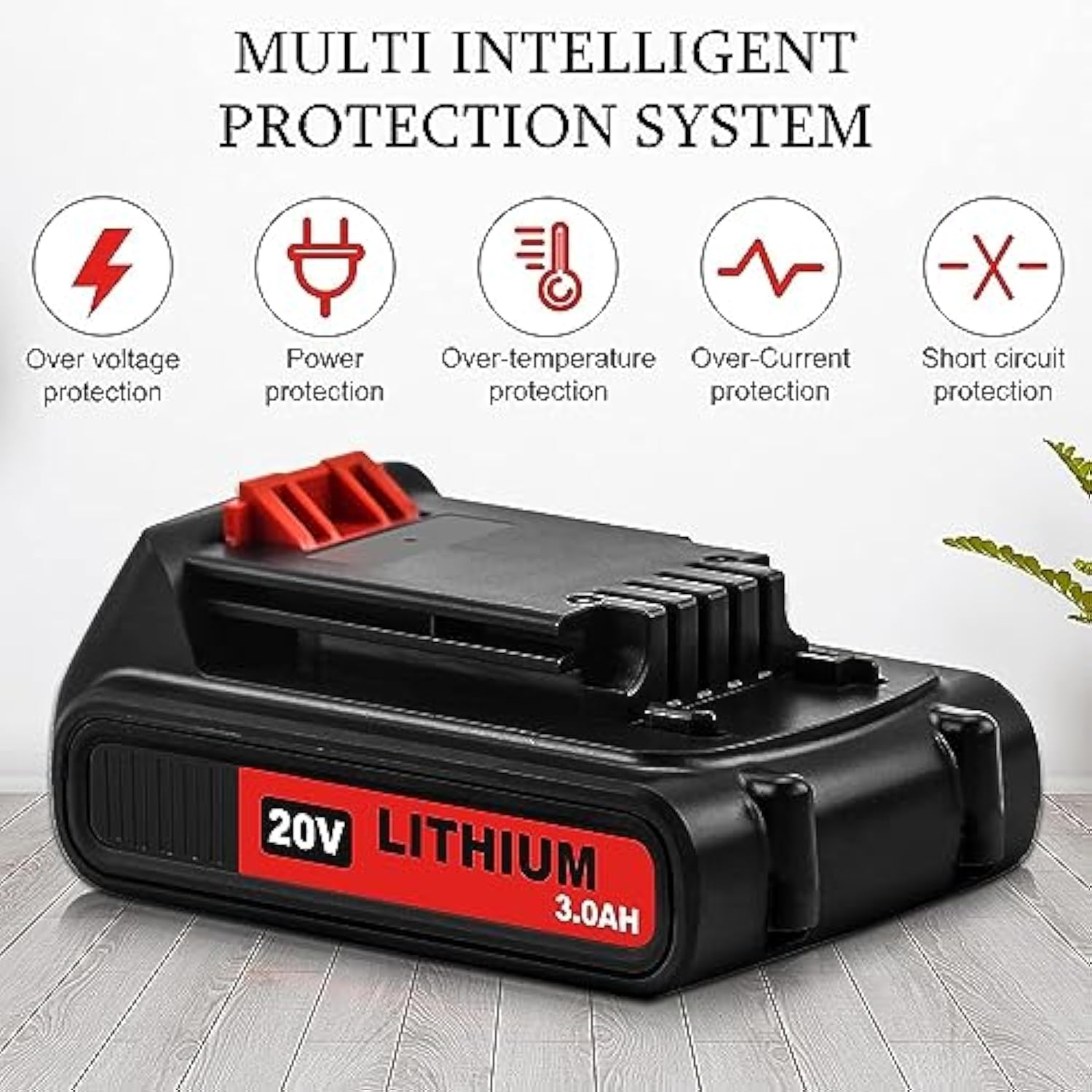 2 Pack 20Volt 3.0Ah Max Lbxr20 Repalcement For Black And Decke 20V Lithium Battery Compatible With Black And Decker 20V Battery Lb20 Lbx20 Lst220 Lbxr2020-Ope Lbxr20B-2 Lb2X4020 Cordless Tool?Red?