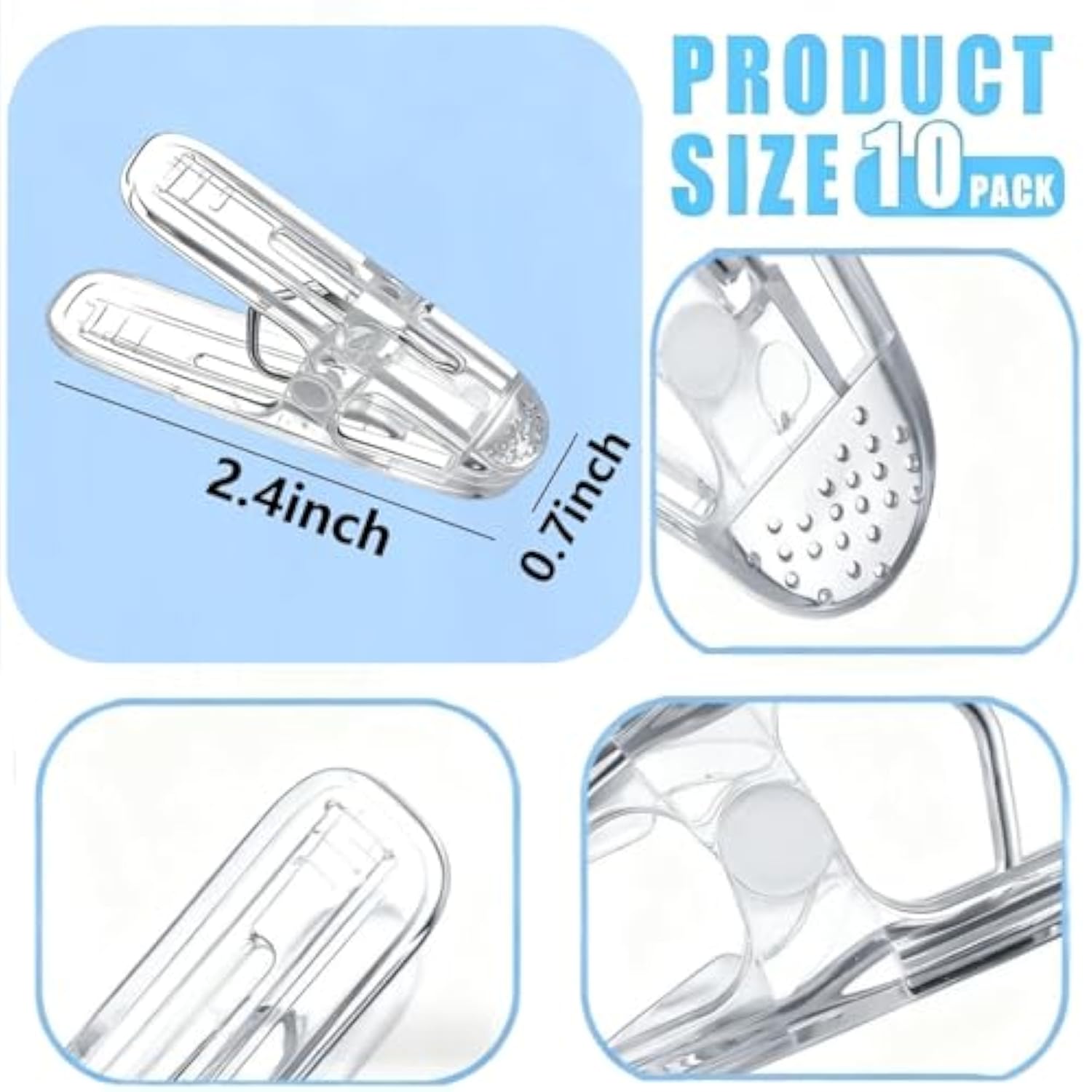 10 Pack Balloon Arch Clips Plastic Spring Clamp-2.4" Heavy Duty Clip To Easily Create Balloon Garland, Balloon Arch Kit, Balloon Clips For Weddings, Birthdays, Baby Showers Photography Studios