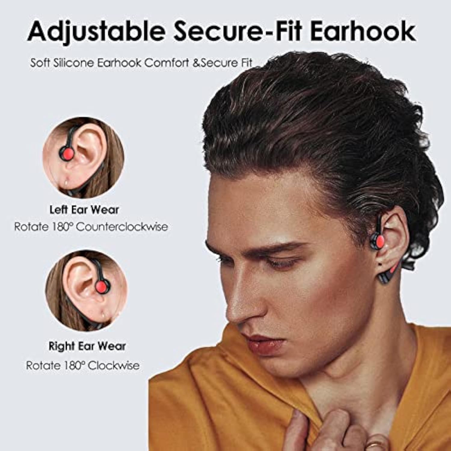 Open Ear Headphones Bluetooth Single Bone Conduction Wireless Earbuds With Ear