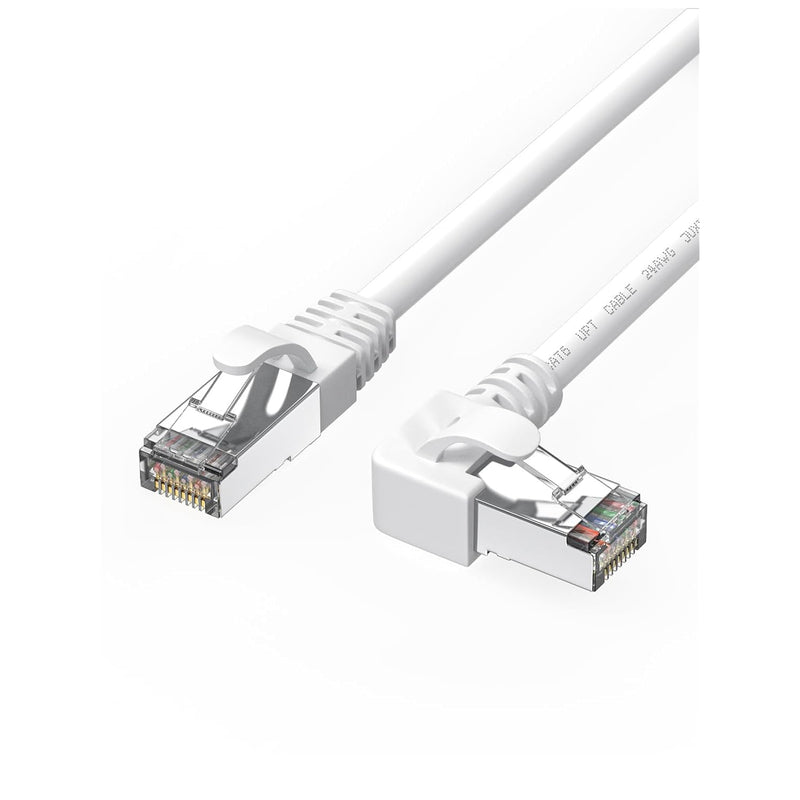 90 Degree Cat6 Ethernet Cable White Right Angle Cat 6 Ethernet Patch Cable 10F